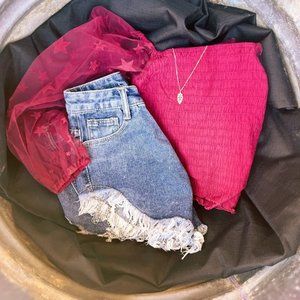 Oh My Stars! Mesh Wine Star Top